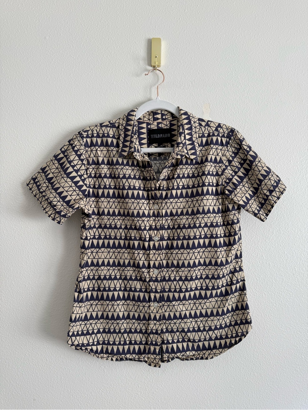 Wildfang The Essential short sleeve button up shirt Sz S geometric print
